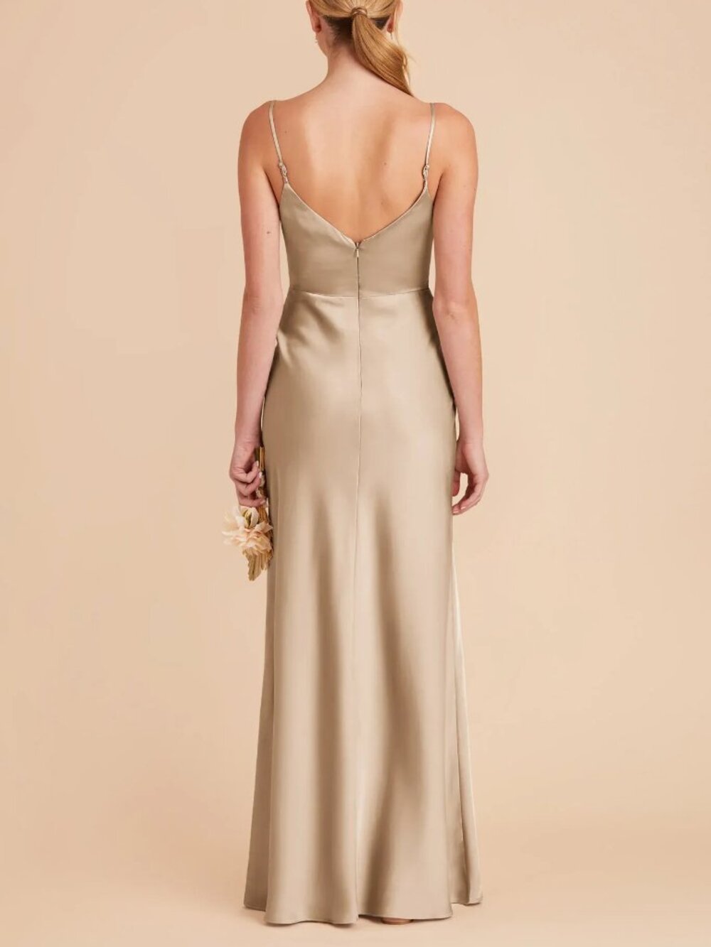 Birdy Grey Jay Dress in Matte Satin Gold | Size Medium - Picture 5 of 9